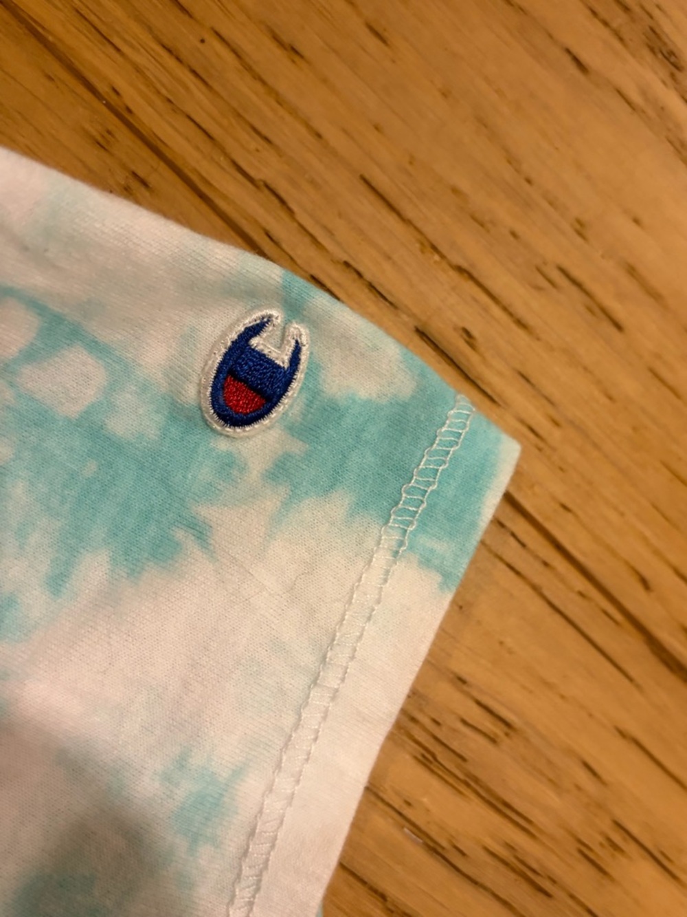 Champion Kids Aqua & White Tie-Dye Logo Tee - Picture 4 of 5